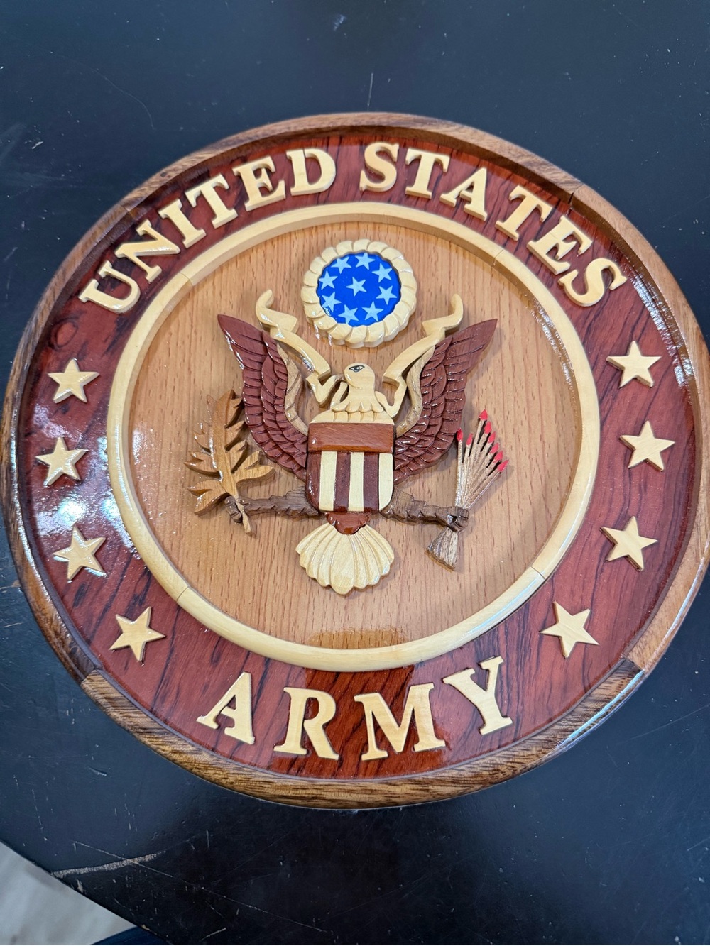 UNITED STATES ARMY WALL DECORATION WOODEN ART, 100% NATURAL WOOD, UNIQUE GIFT